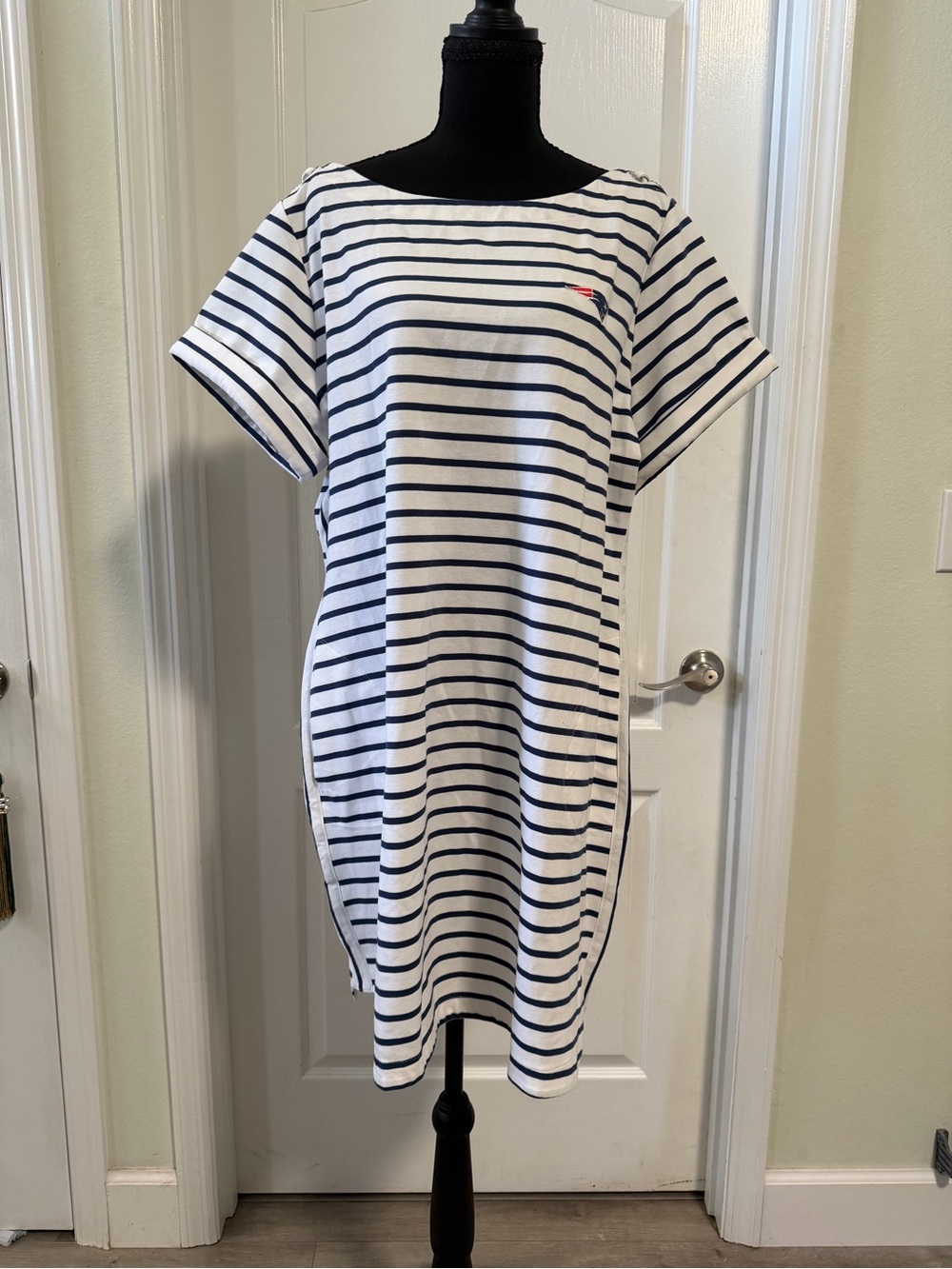Women's Tommy Bahama White New England Patriots Tri-Blend Jovanna Striped Dress